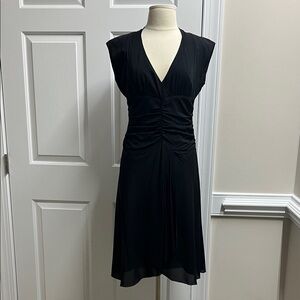 Nicole Miller collection little Black Ruched silk Dress size 4 #346